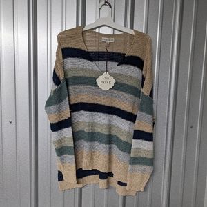 Knox Rose V-neck sweater color lake